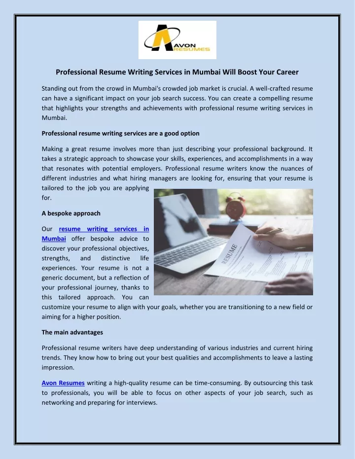 professional resume writing services in mumbai