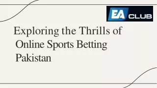 Online Sports Betting Pakistan | Eaclub.com
