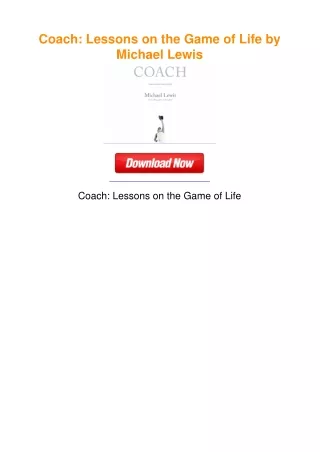 Coach: Lessons on the Game of Life by Michael Lewis