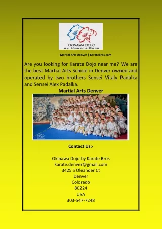 Martial Arts Denver Karatebros com