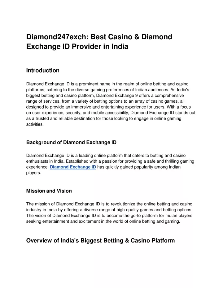 diamond247exch best casino diamond exchange