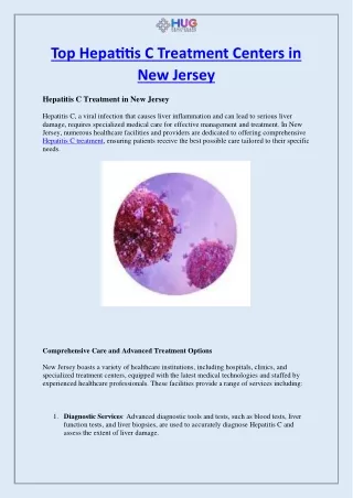 Top Hepatitis C Treatment Centers in New Jersey