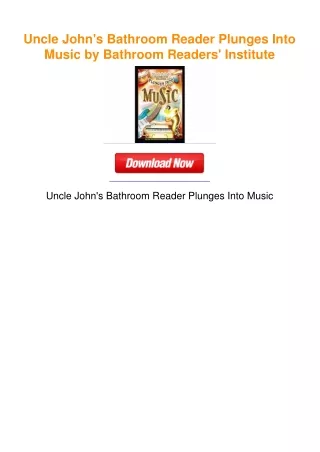 Uncle John's Bathroom Reader Plunges Into Music by Bathroom Readers'