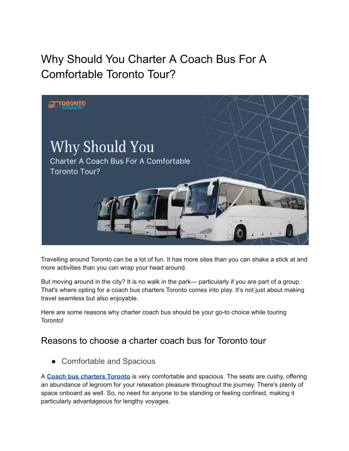 why should you charter a coach