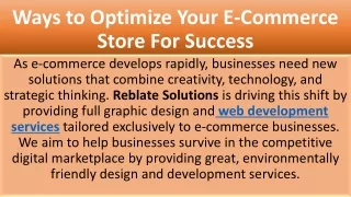 ways to optimize your e commerce store for success