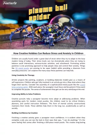How Creative Hobbies Can Reduce Stress and Anxiety in Children
