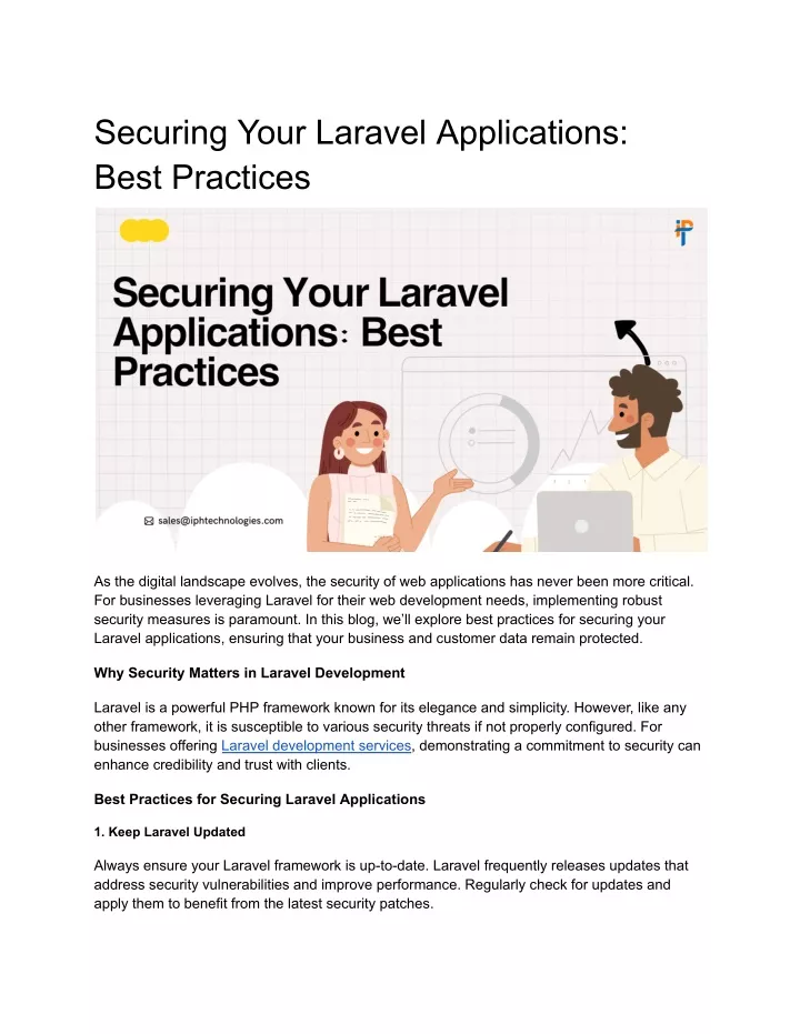 securing your laravel applications best practices