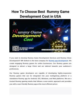 How To Choose Best  Rummy Game Development Cost in USA