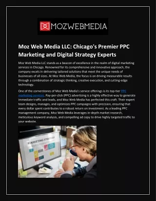 Moz Web Media LLC Chicago's Premier PPC Marketing and Digital Strategy Experts