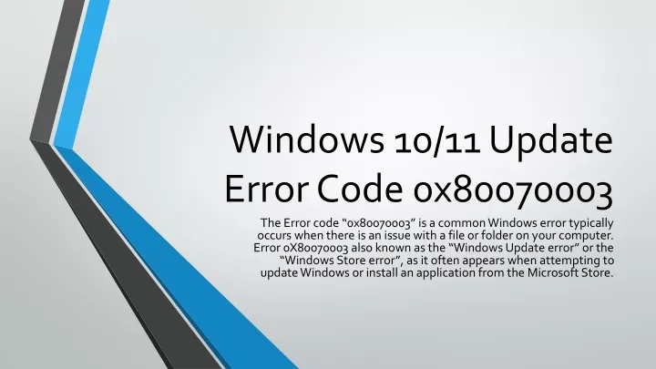 windows 10 11 update error code 0x80070003