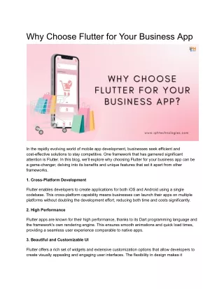 why choose flutter for your business app