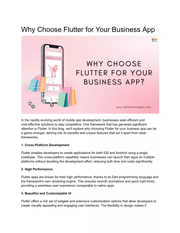 why choose flutter for your business app