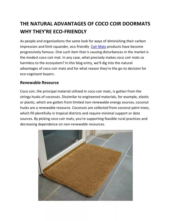 the natural advantages of coco coir doormats