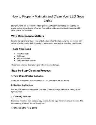 how to properly maintain and clean your led grow