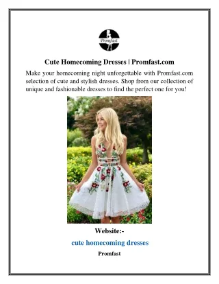 Cute Homecoming Dresses Promfast.com