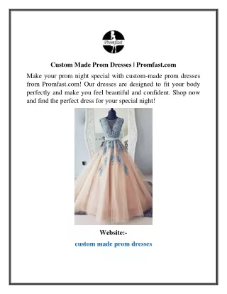 Custom Made Prom Dresses Promfast