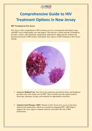 Comprehensive Guide to HIV Treatment Options in New Jersey