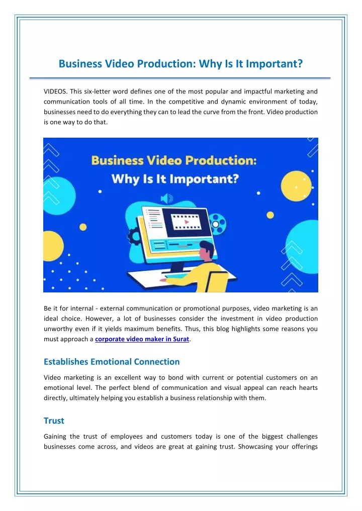 business video production why is it important