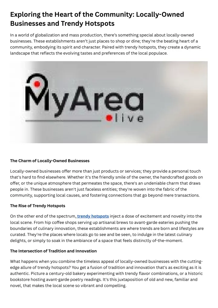 PPT - Exploring the Heart of the Community Locally-Owned Businesses and ...