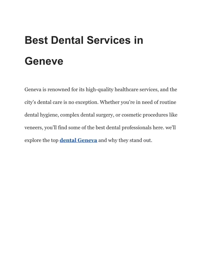 best dental services in