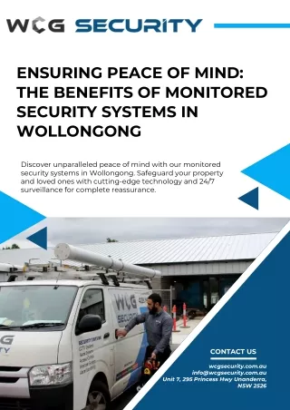 Ensuring Peace of Mind the Benefits of Monitored Security Systems in Wollongong