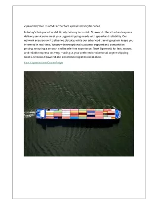 zipaworld your trusted partner for express