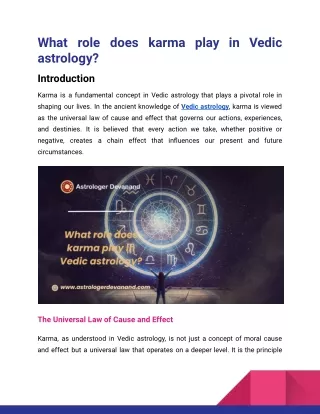 What role does karma play in Vedic astrology_Astrologer Devanand