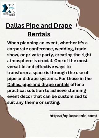 Top Providers for Dallas Pipe and Drape Rentals