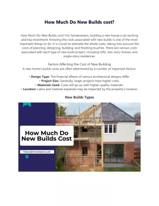 How Much Do New Builds cost