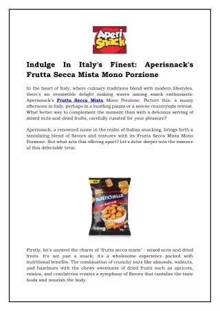 indulge in italy s finest aperisnack s frutta
