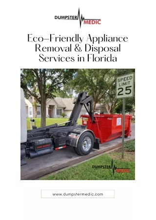 Eco-Friendly Appliance Removal & Disposal Services in Florida