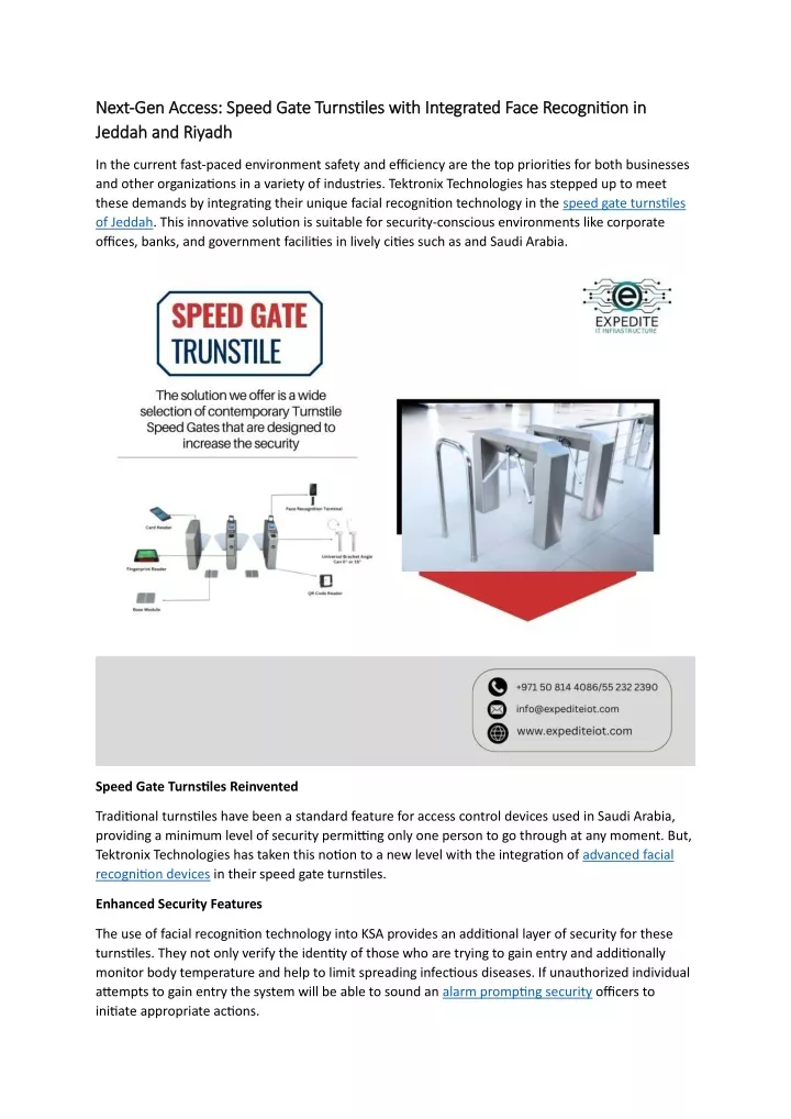 next next gen access speed gate turnstiles with