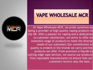 Vape Wholesale MCR...