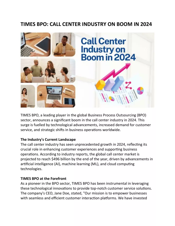 times bpo call center industry on boom in 2024