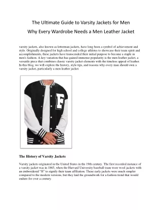 The Ultimate Guide to Varsity Jackets for Men