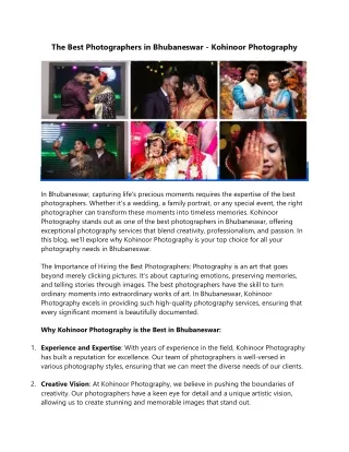 The Best Photographers in Bhubaneswar - Kohinoor Photography