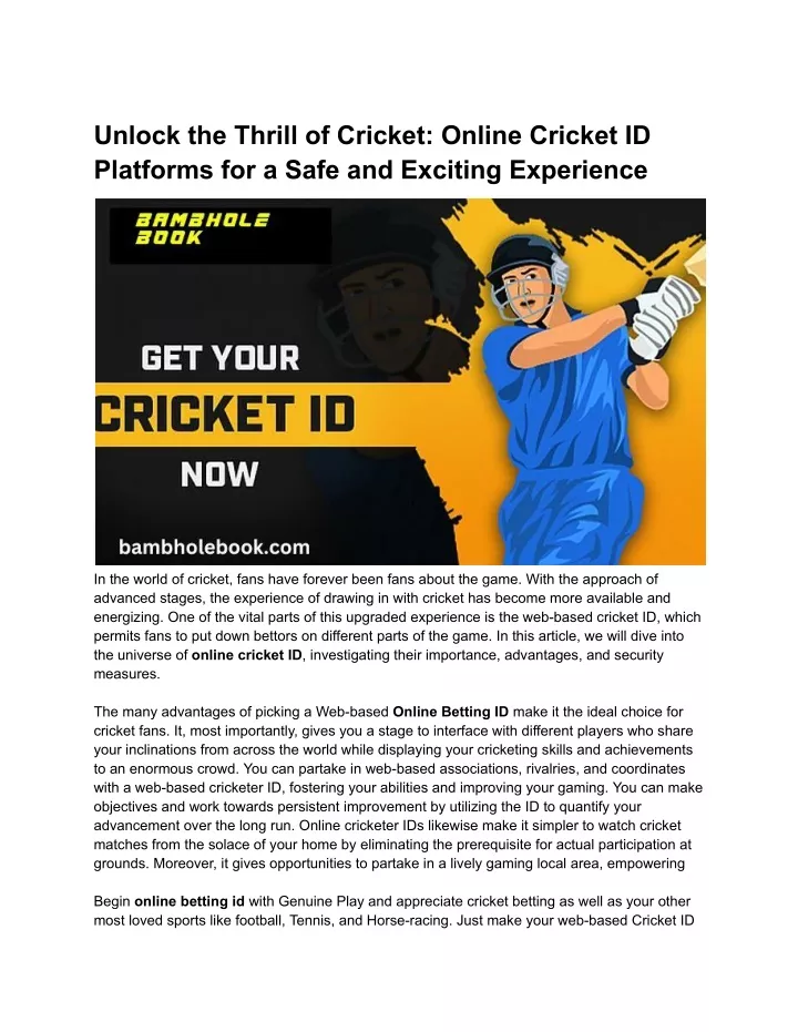 unlock the thrill of cricket online cricket