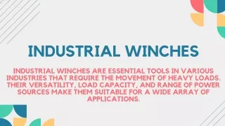 Industrial Winches