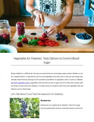 Vegetables for Diabetes Tasty Options to Control Blood Sugar