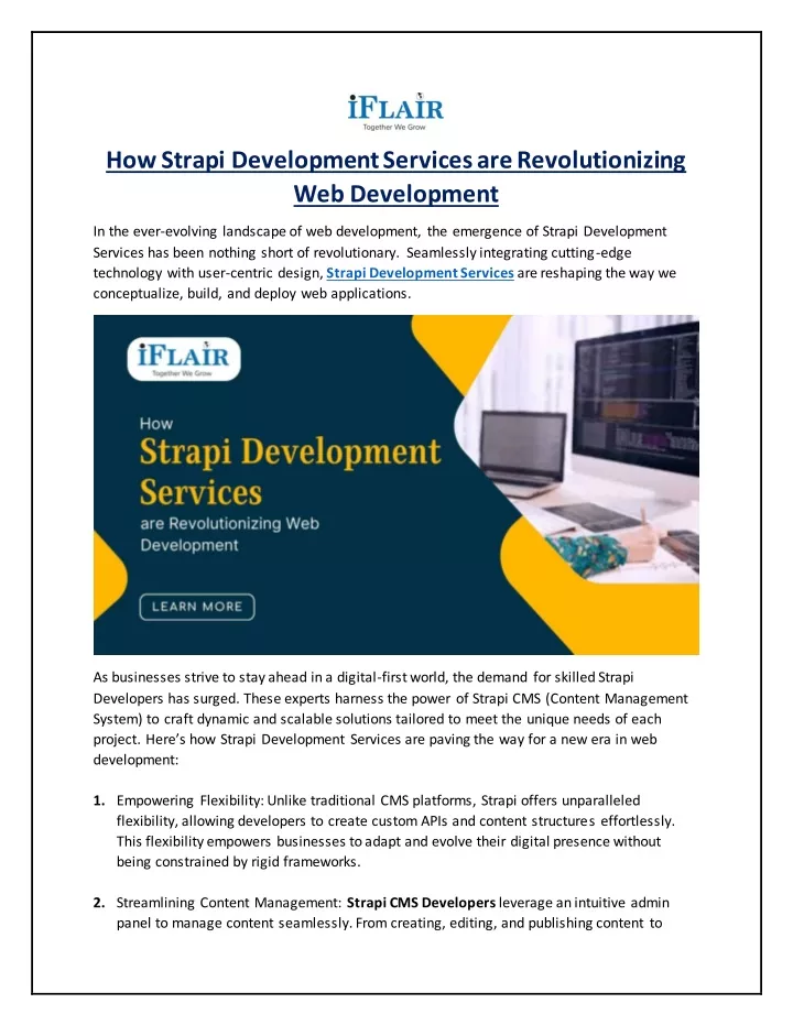 how strapi development services