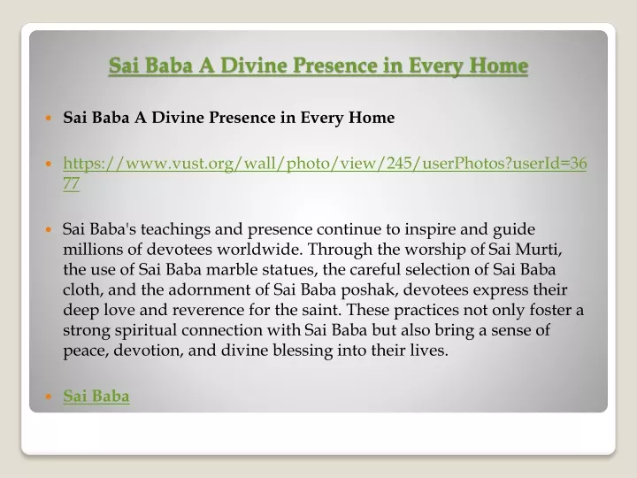 sai baba a divine presence in every home