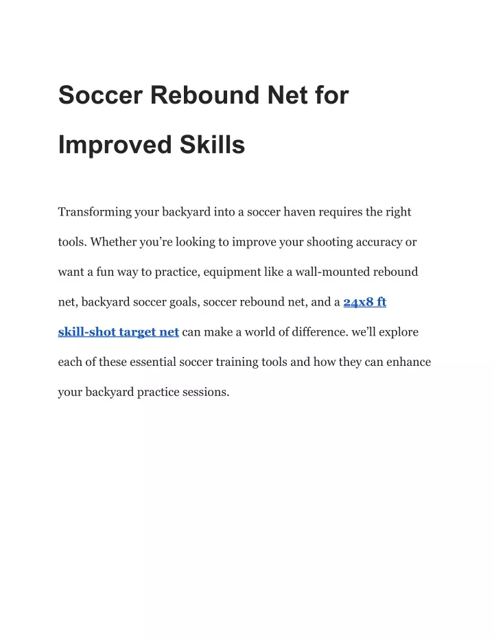 soccer rebound net for