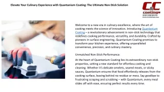 Elevate Your Culinary Experience with Quantanium Coating The Ultimate Non-Stick Solution