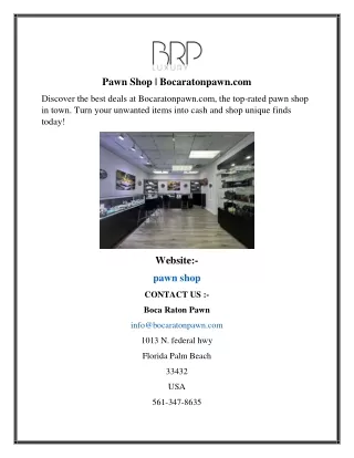 pawn shop bocaratonpawn com