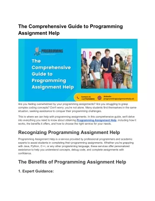 The Comprehensive Guide to Programming Assignment Help