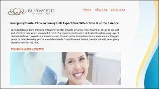 Emergency Dental Clinic in Surrey Hills Expert Care When Time Is of the Essence
