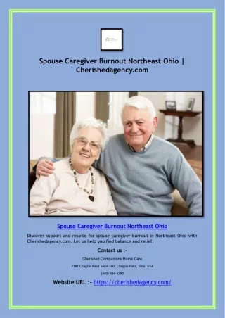 Spouse Caregiver Burnout Northeast Ohio | Cherishedagency.com