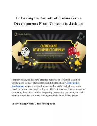 Unlocking the Secrets of Casino Game Development_ From Concept to Jackpot