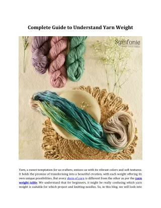 Complete Guide To Understand Yarn Weight