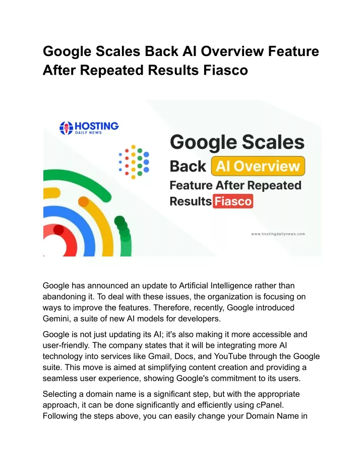 google scales back ai overview feature after